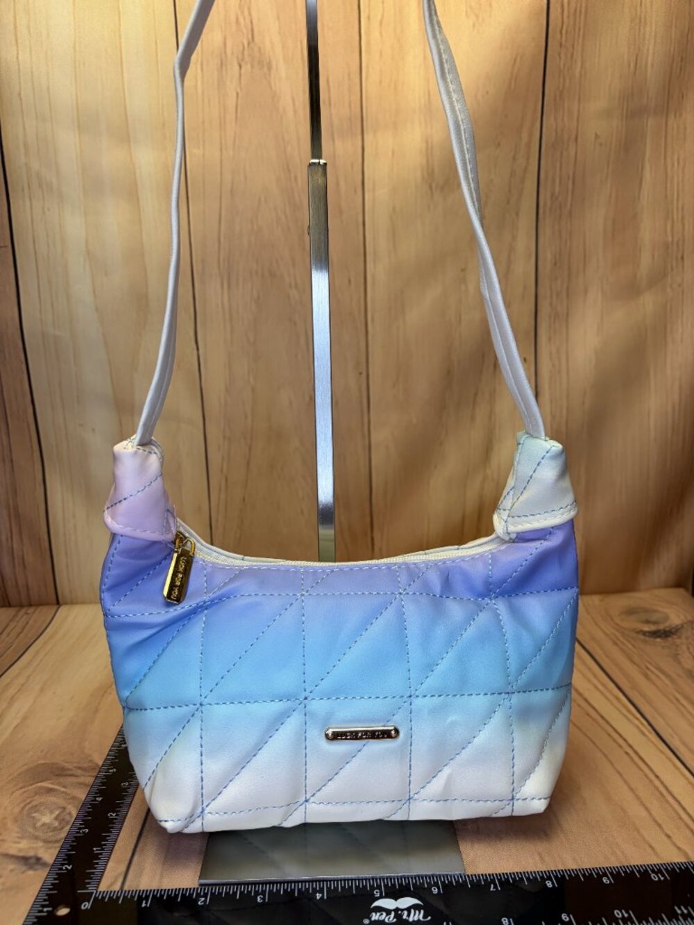 Small Pastel quilted shoulder bag featuring a dreamy ombré blend.